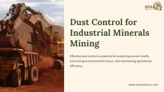 Dust Control for Industrial Minerals Mining