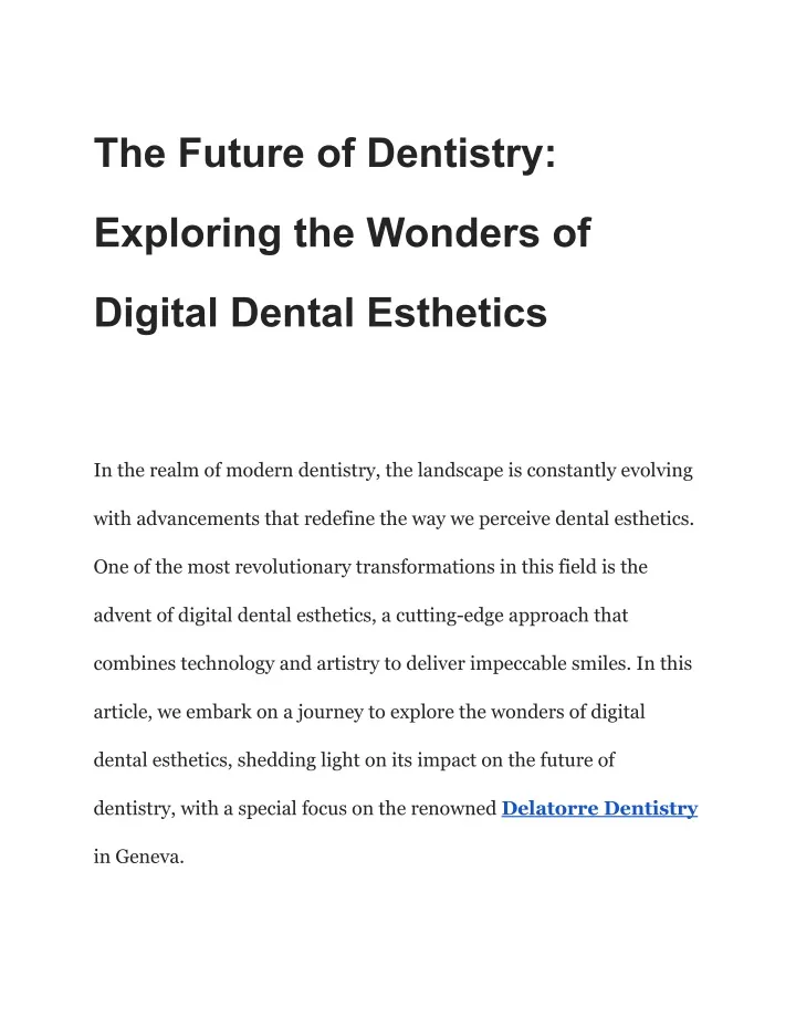 the future of dentistry