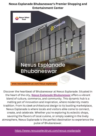 Nexus Esplanade Bhubaneswar's Premier Shopping and Entertainment Center