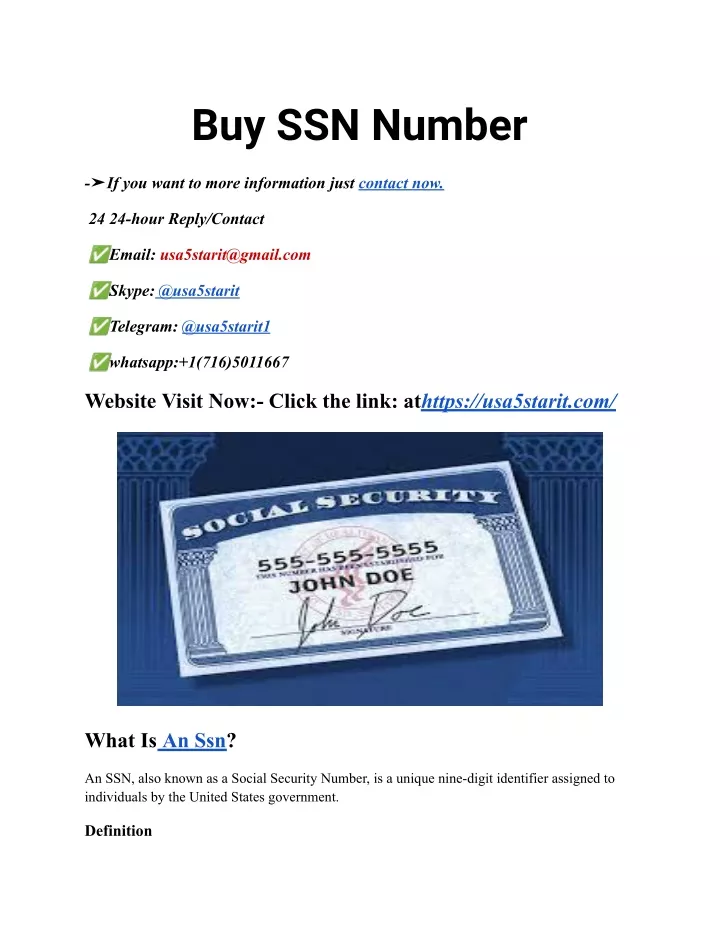 buy ssn number
