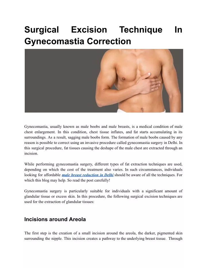 surgical gynecomastia correction