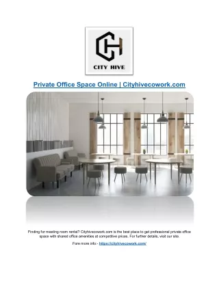 Private Office Space Online | Cityhivecowork.com