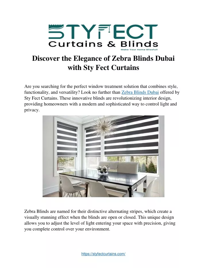 discover the elegance of zebra blinds dubai with