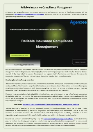 Advanced Compliance Management for Insurance
