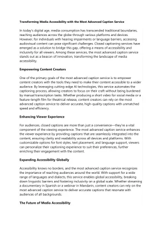 transforming media accessibility with the most