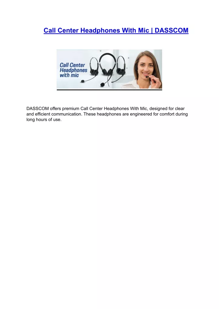 call center headphones with mic dasscom