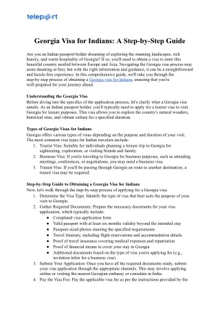 georgia visa for indians a step by step guide