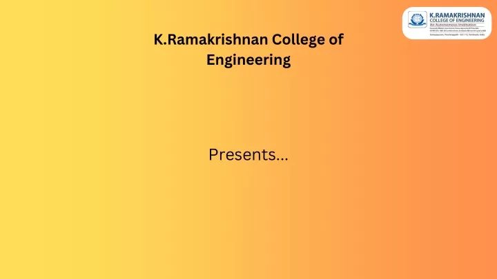 k ramakrishnan college of engineering