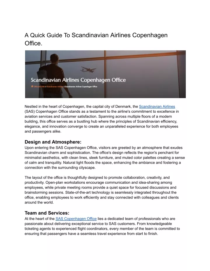 a quick guide to scandinavian airlines copenhagen