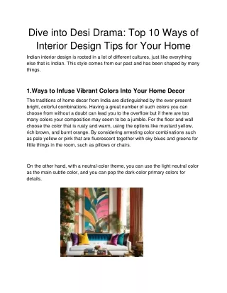 Interior design tips for your beautiful  home decoration