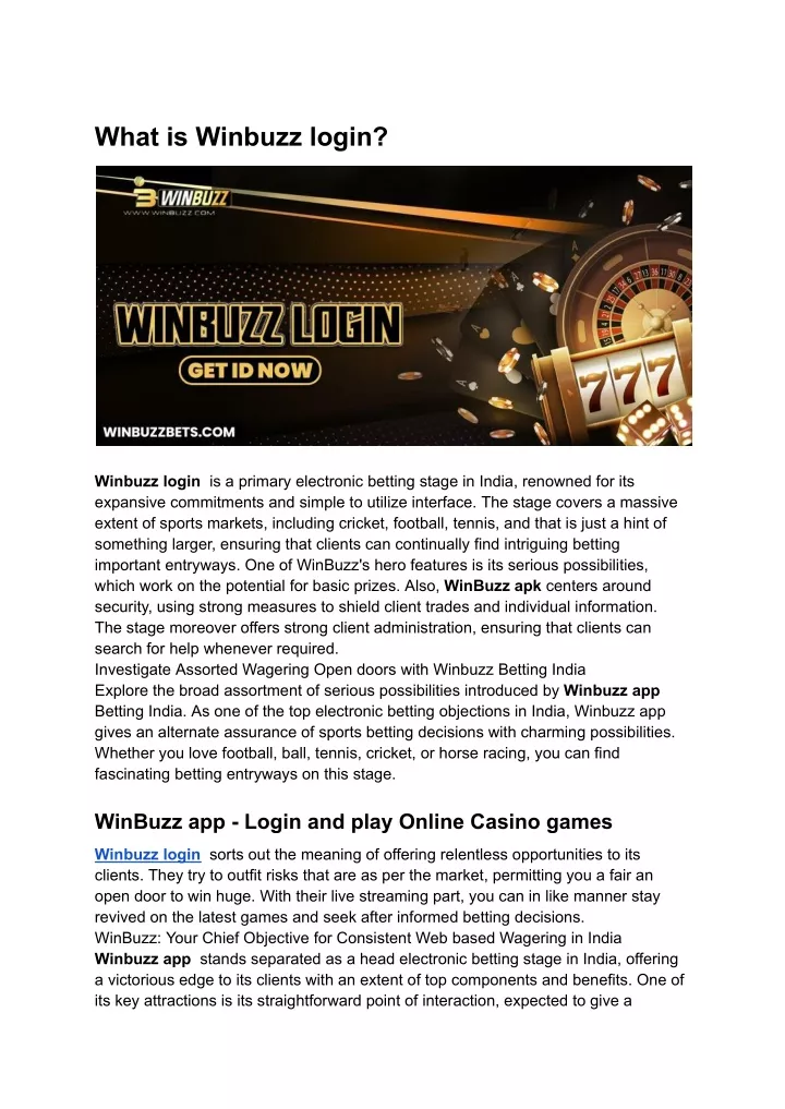 what is winbuzz login