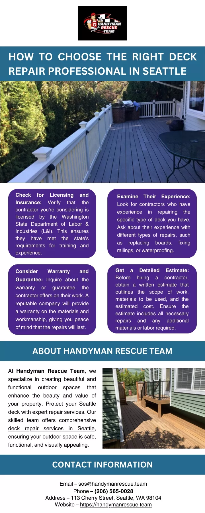 how to choose the right deck repair professional