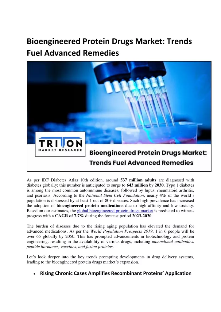bioengineered protein drugs market trends fuel