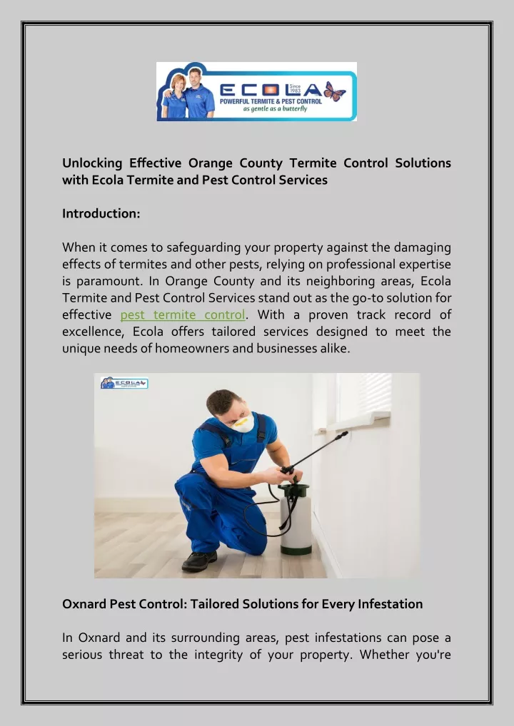 unlocking effective orange county termite control