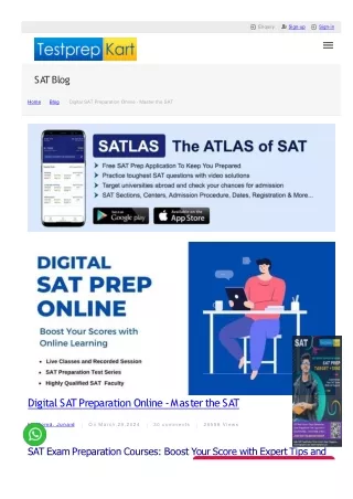 Cracking the SAT: Achieve 1400  with TestPrepKart's SAT Online Preparation