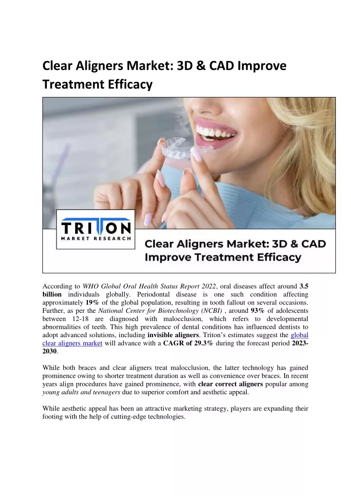 clear aligners market 3d cad improve treatment