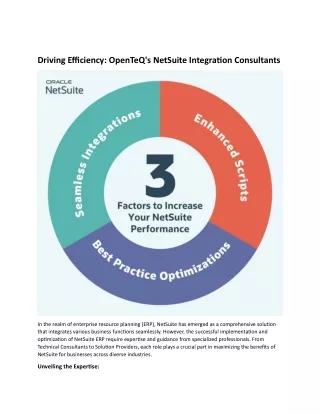 Driving Efficiency: OpenTeQ's NetSuite Integration Consultants