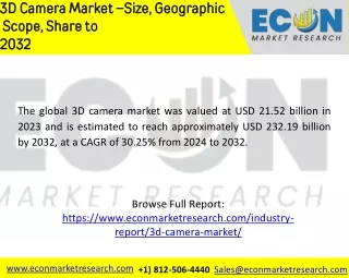 3d camera market size geographic scope share