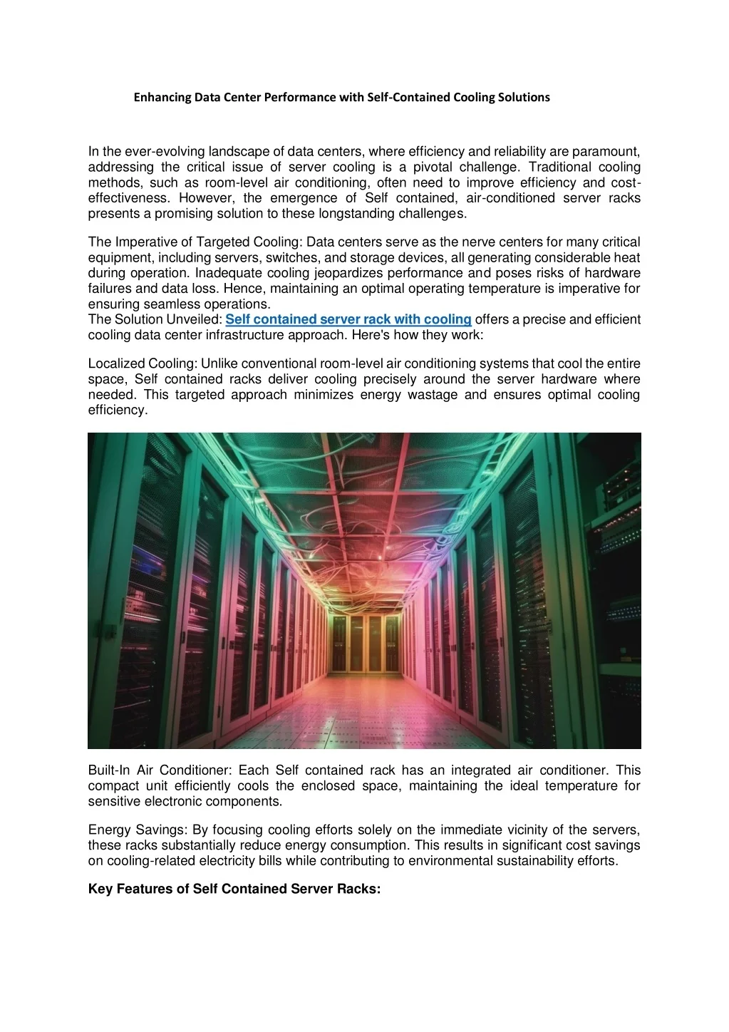 PPT - Enhancing Data Center Performance with Self-Contained Cooling Sol ...