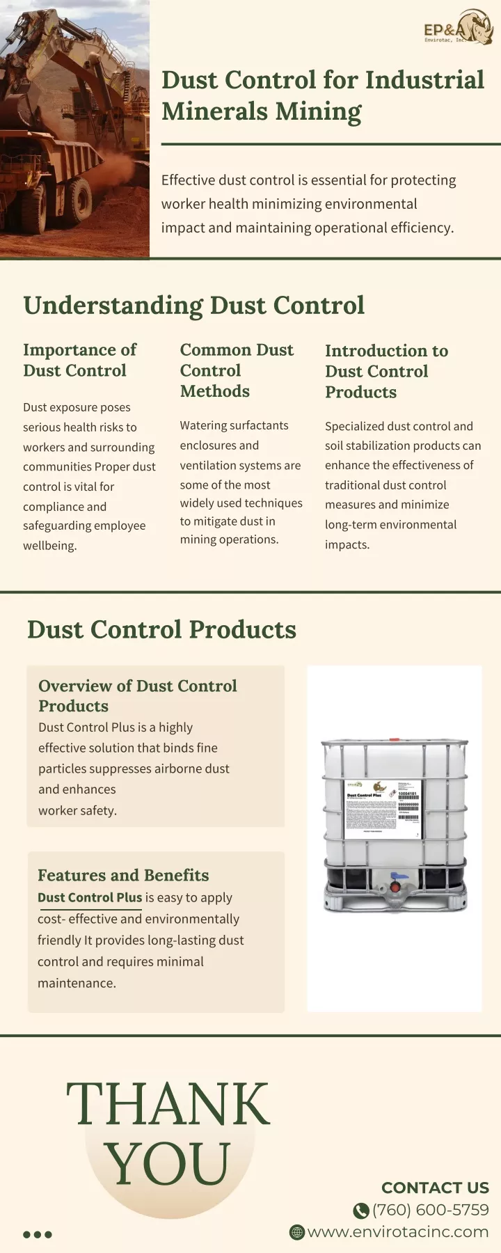 dust control for industrial minerals mining