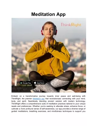 Meditation App  | ThinkRight