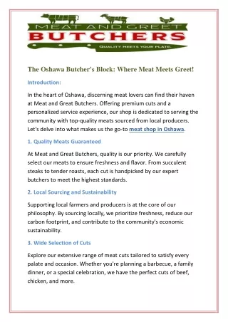 the oshawa butcher s block where meat meets greet