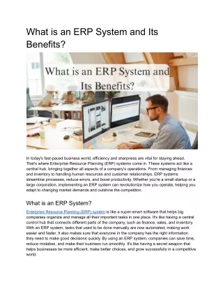 What is an ERP System and Its Benefits