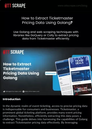 How to Extract Ticketmaster Pricing Data Using Golang