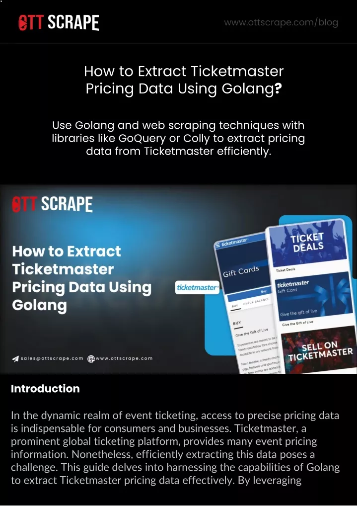 how to extract ticketmaster pricing data using