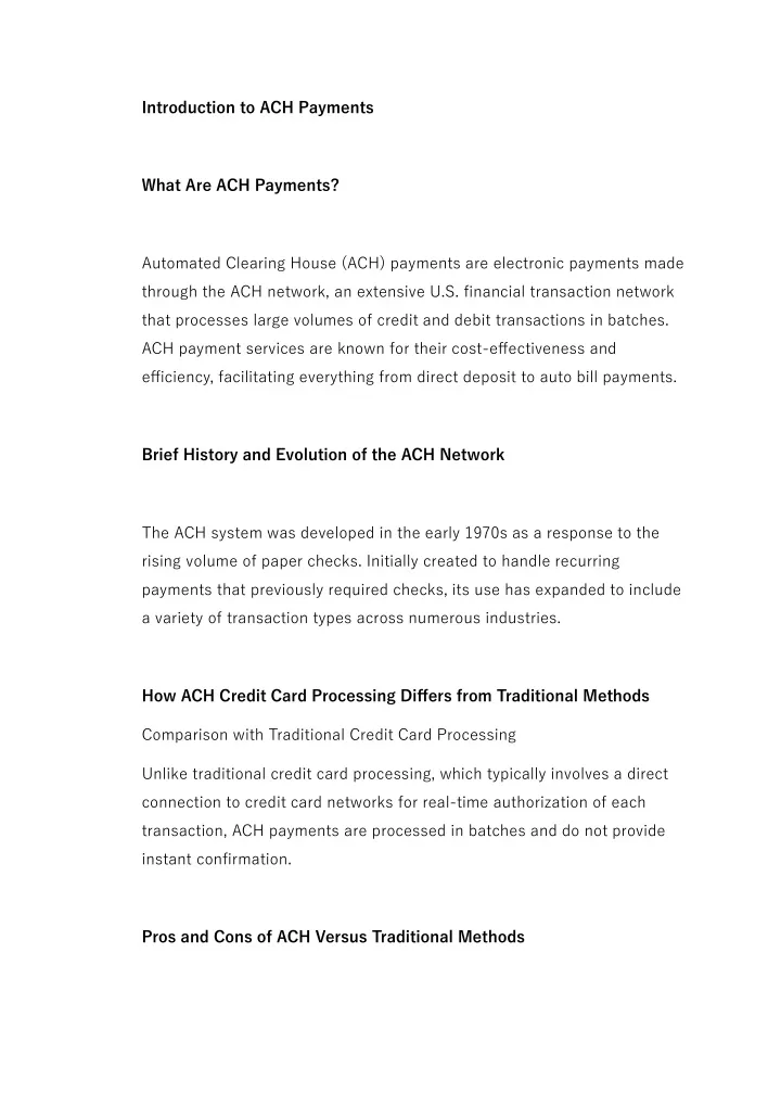 introduction to ach payments