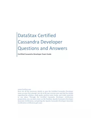 DataStax Certified Cassandra Developer Questions and Answers