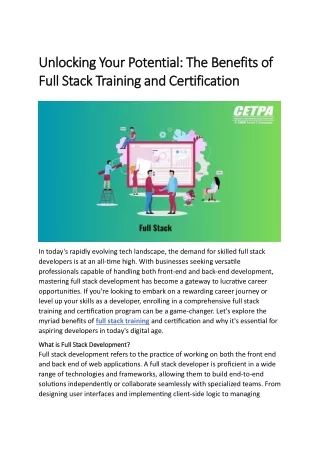 Unlocking Your Potential The Benefits of Full Stack Training and Certification