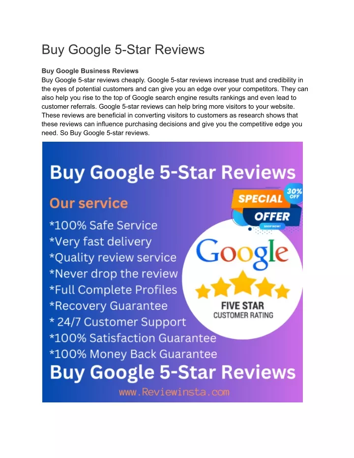 buy google 5 star reviews