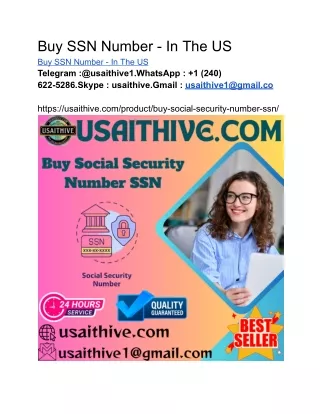 buy ssn number in the us buy ssn number