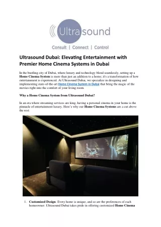 Ultrasound Dubai Elevating Entertainment with Premier Home Cinema Systems in Dubai