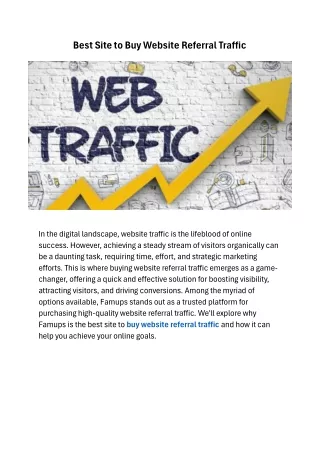 Best Site to Buy Website Referral Traffic