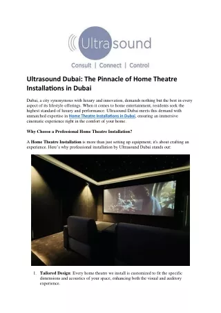 Ultrasound Dubai The Pinnacle of Home Theatre Installations in Dubai