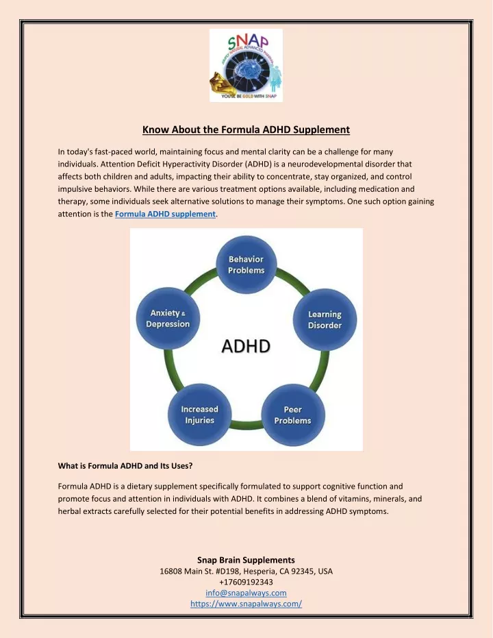 PPT - Know About the Formula ADHD Supplement PowerPoint Presentation ...