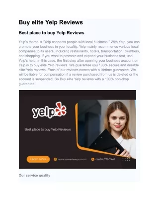 Elevate Your Business Locally: Buy Elite Yelp Reviews