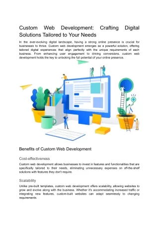 Custom Web Development_ Crafting Digital Solutions Tailored to Your Needs