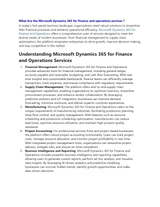 microsoft dynamics 365 for finance in usa