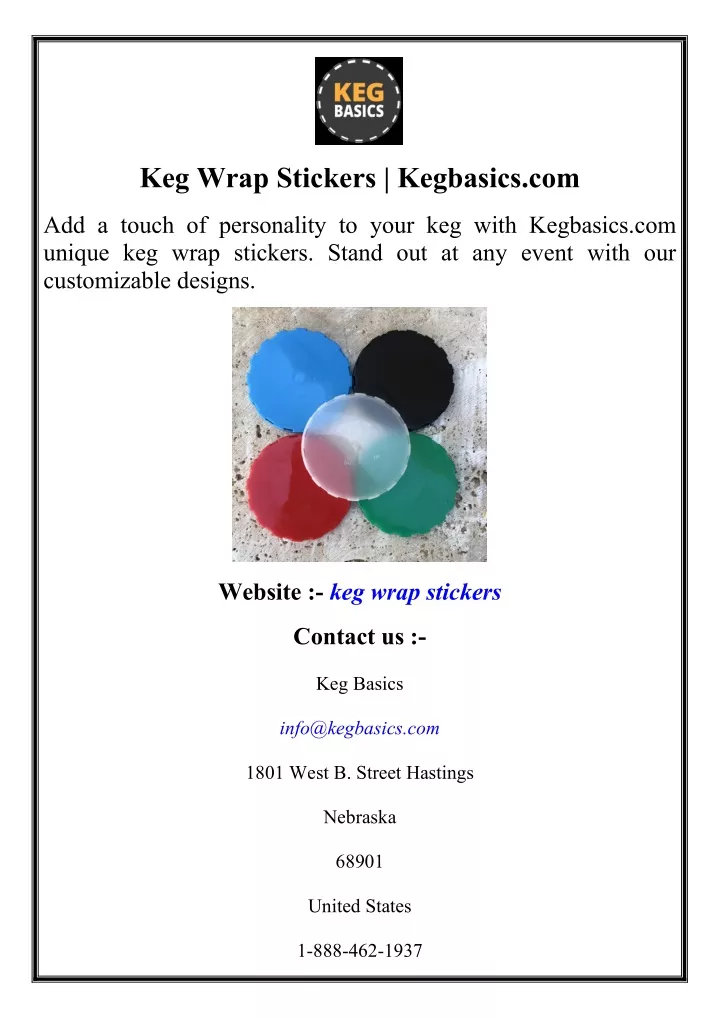 keg wrap stickers kegbasics com