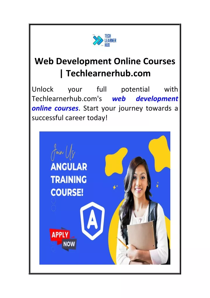 web development online courses techlearnerhub com