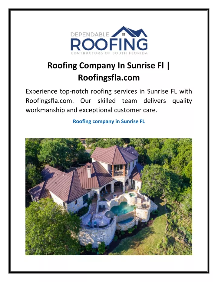 roofing company in sunrise fl roofingsfla com