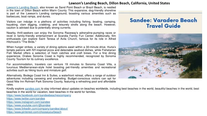 lawson s landing beach dillon beach california