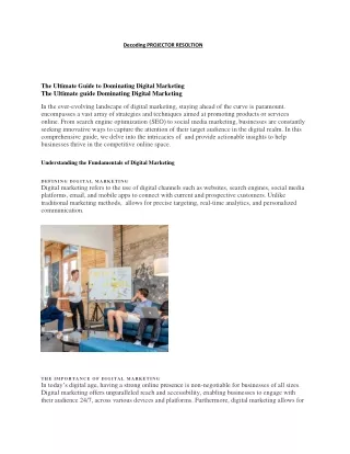 Decoding PROJECTOR RESOLTION