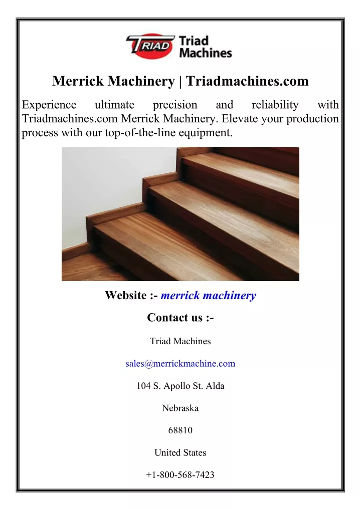 merrick machinery triadmachines com
