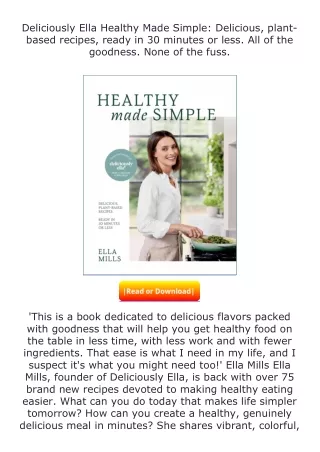 read ❤️(✔️pdf✔️) Deliciously Ella Healthy Made Simple: Delicious, plant-bas