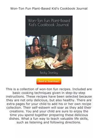 Download❤[READ]✔ Won-Ton Fun Plant-Based Kid's Cookbook Journal