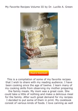 pdf❤(download)⚡ My Favorite Recipes Volume III by Dr. Lucille A. Green
